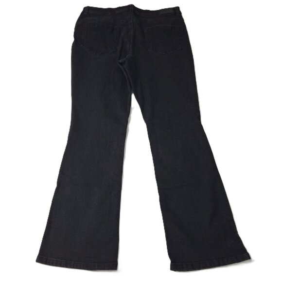 Jeaniologie Womens Bootcut Mid Rise Jeans Size 12 Black Wash Vintage - Picture 3 of 13
